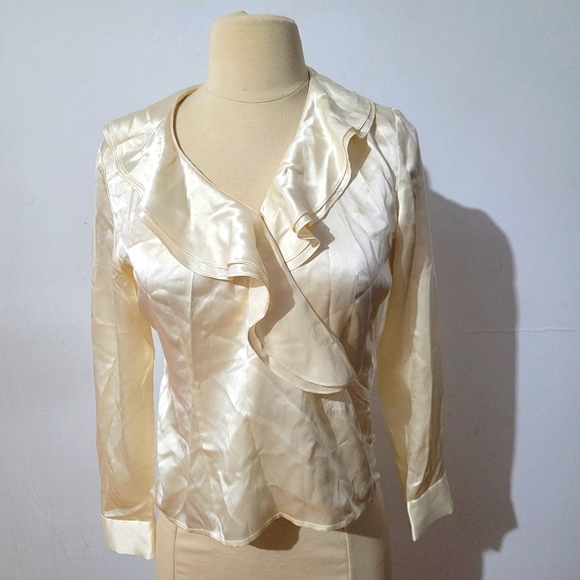 100% silk wrap poets blouse - Picture 1 of 6